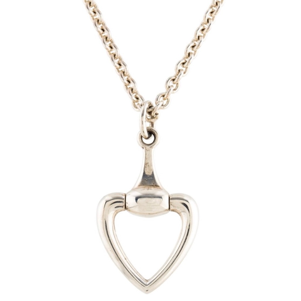 GUCCI Heart Horsebit Pendant Necklace - 100% authentic